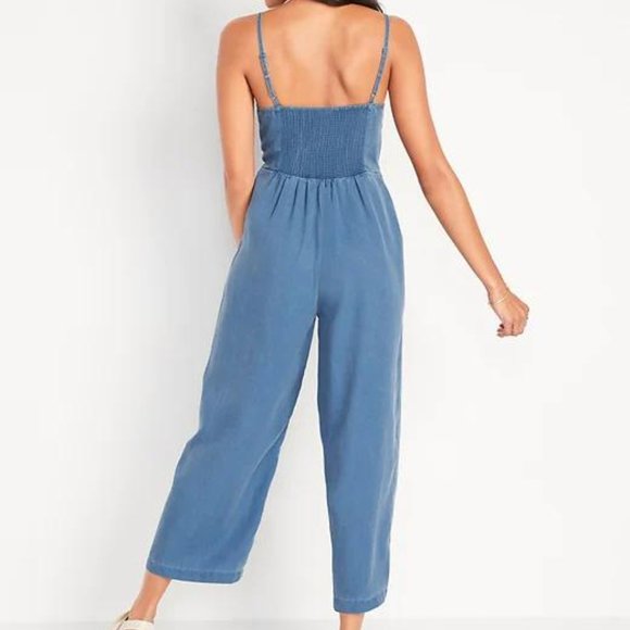 New Old Navy Sleeveless Tie-Front TENCEL™ Lyocell Jumpsuit for Women - Picture 6 of 7